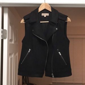 Philosophy Size Small Black Faux Suede Moto Vest